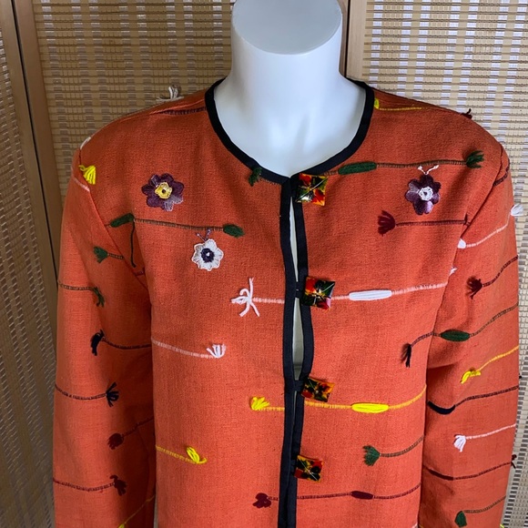 🔷Allure Vintage Unique Embroidered Woven Artsy Jacket 
Size Medium - Picture 2 of 7
